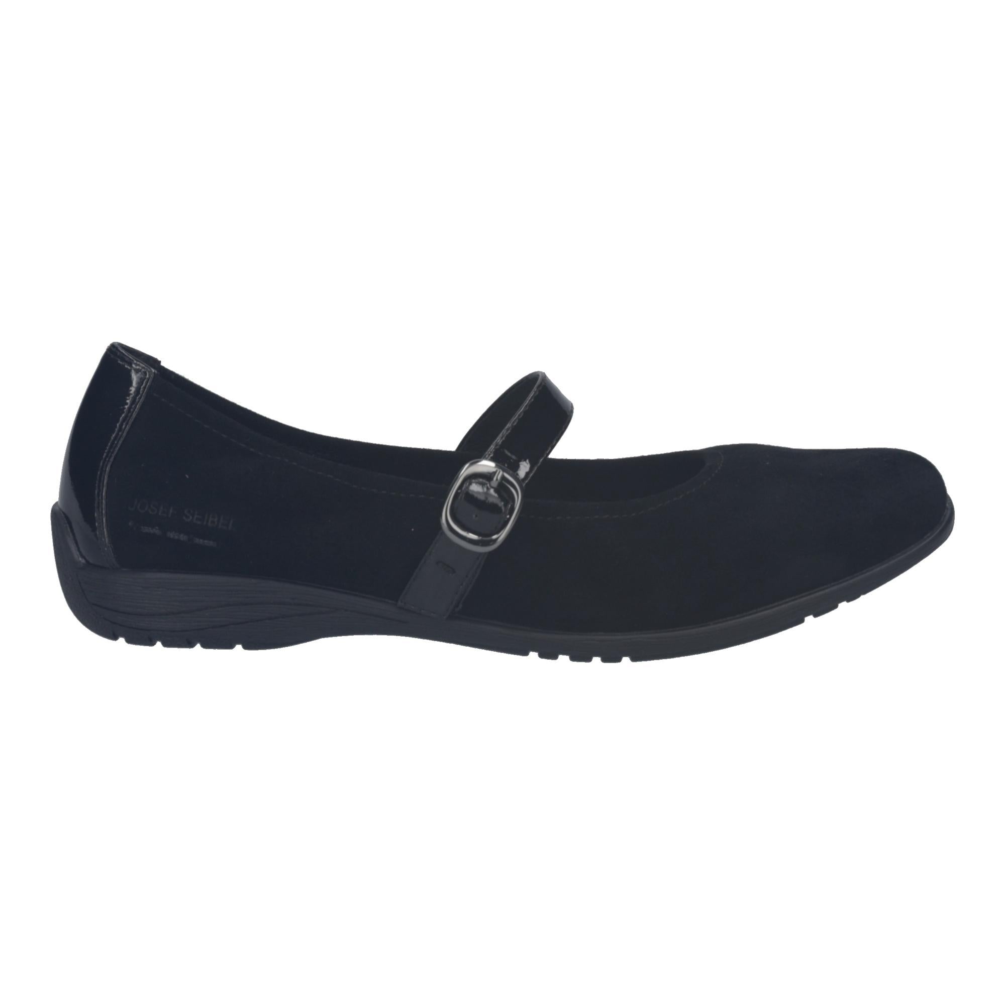 Fenja 37 - Black - Kidsuede/Patent - Flat | Josef Seibel