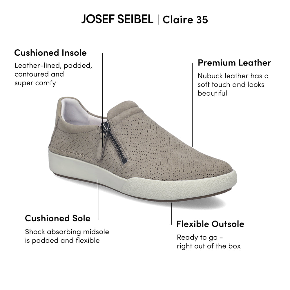 Claire 35 | Women's Leather Slip‑On Sneaker | JOSEF SEIBEL