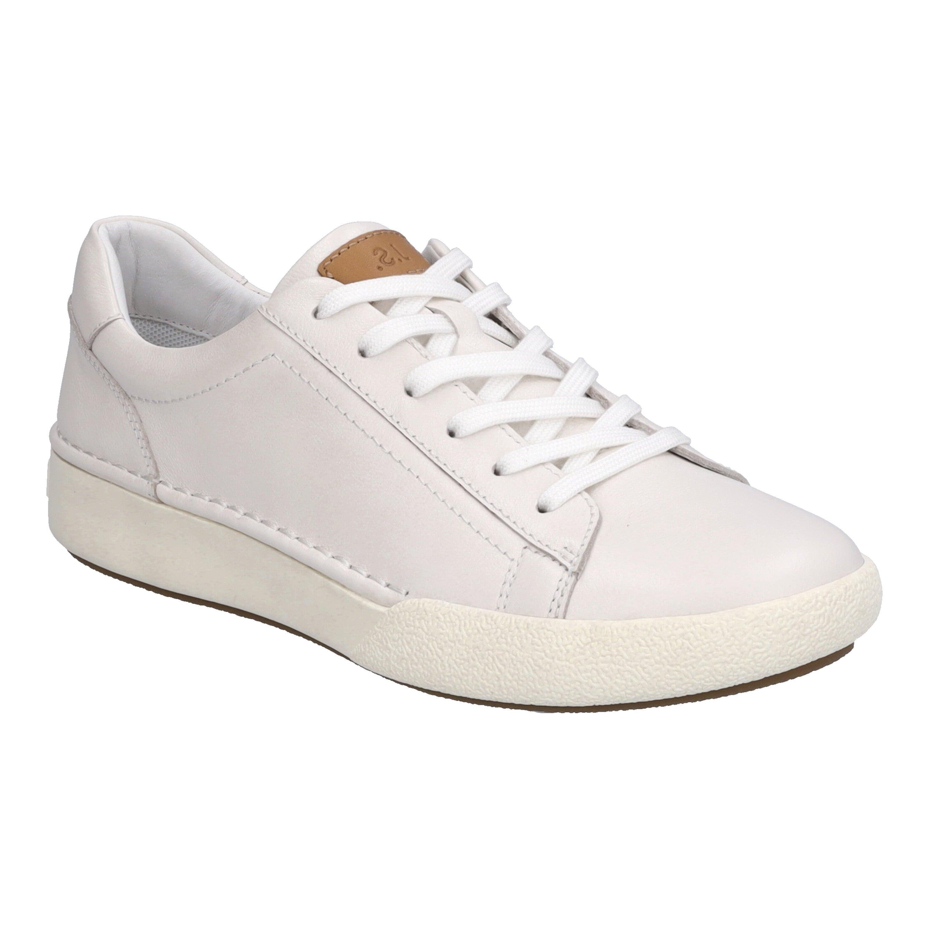 CARIUMA: Women's White Leather & Vintage Suede White Logo Sneakers | SALVAS